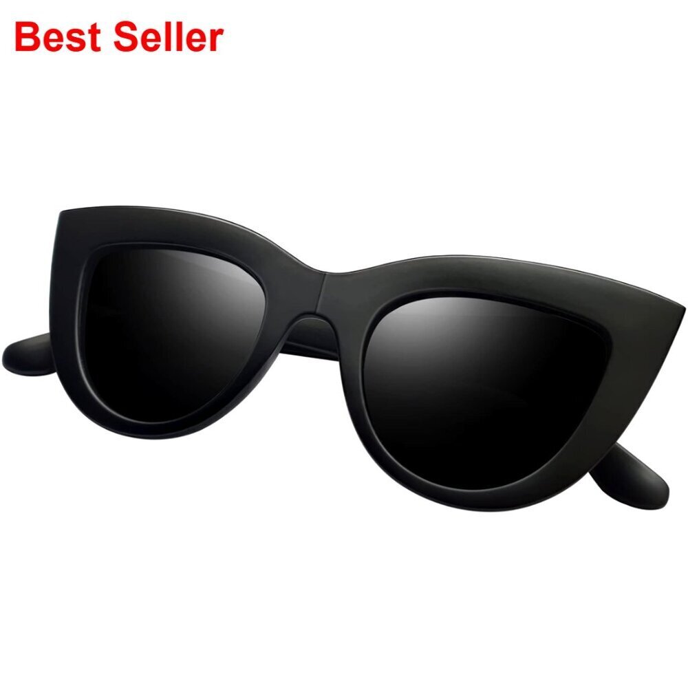 Polarized Cat Eye Sunglasses UV400 Protection Lightweight Resin Frame